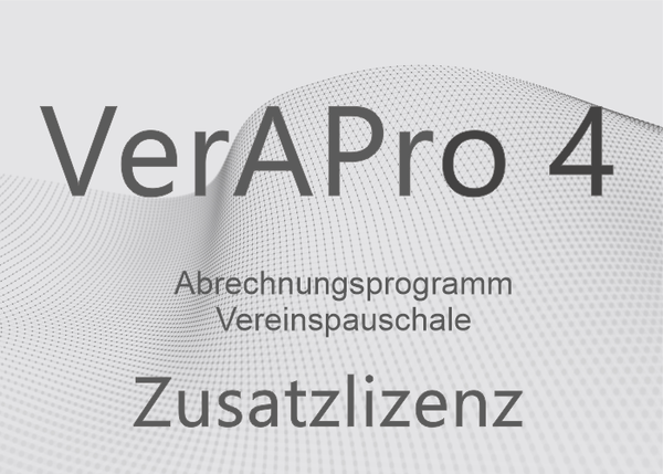 Zusatzlizenz für VerAPro 4 (Abrechnungssoftware für Vereinspauschale)